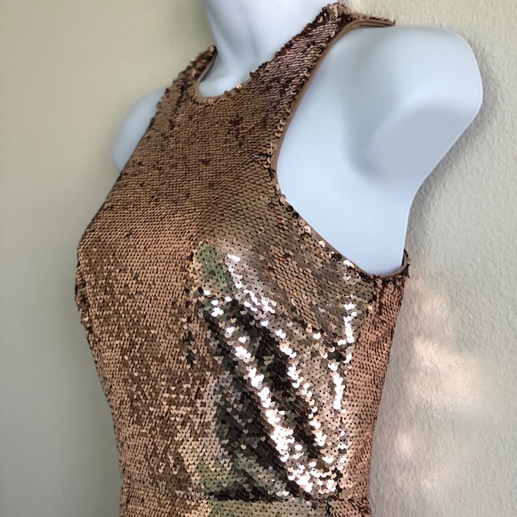 Lulus notorious sequin rose gold maxi dress - Picture 4 of 8